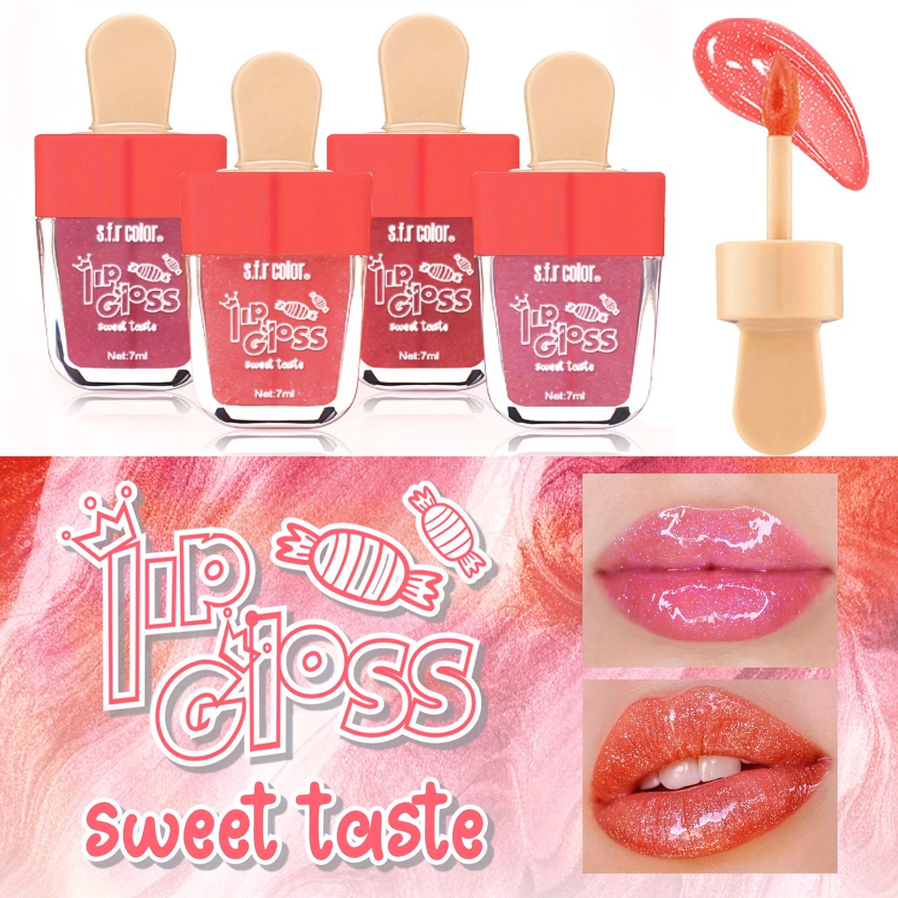 Color Ice Cream Fine Glitter Lip Gloss