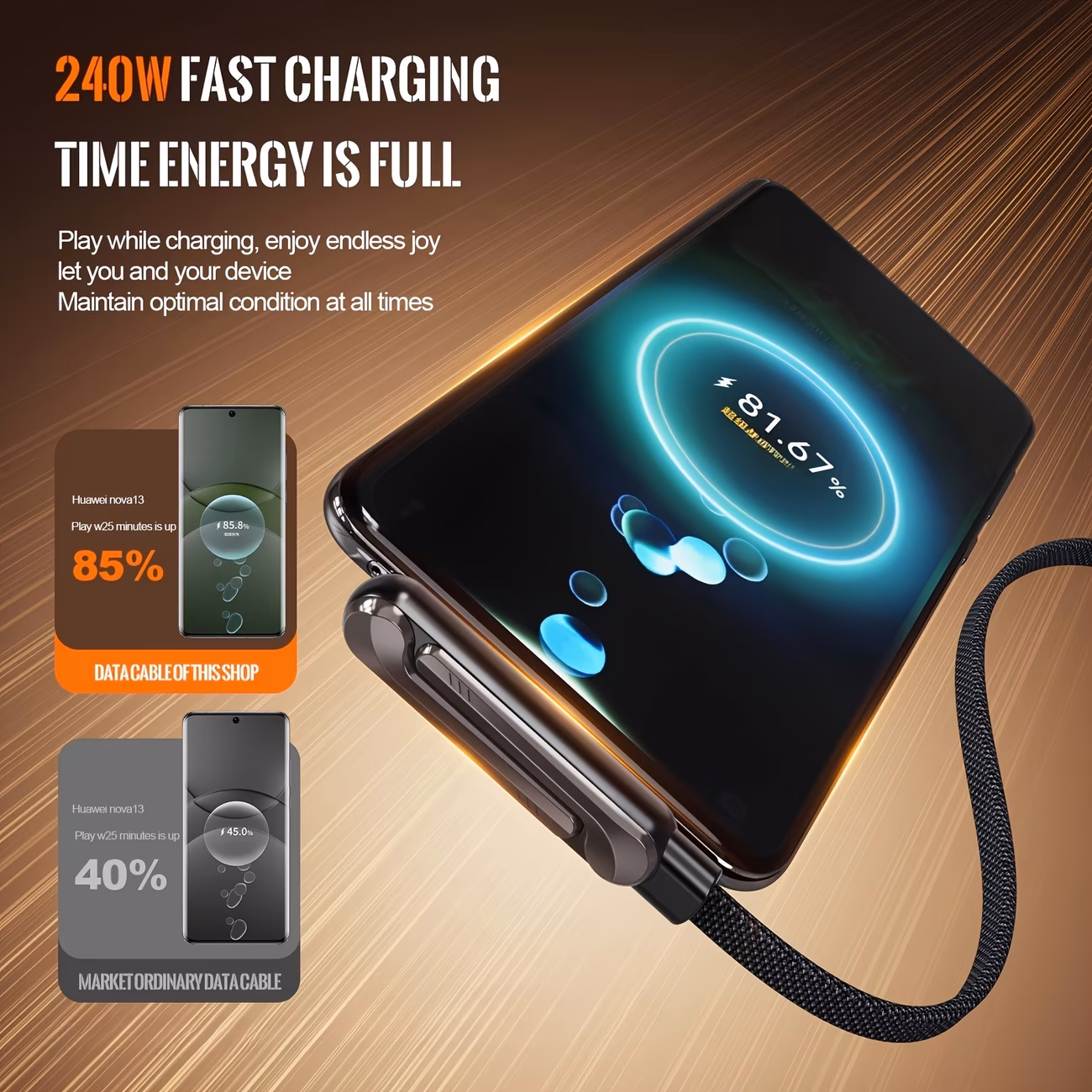 Invisible Charging Cable with Bracket