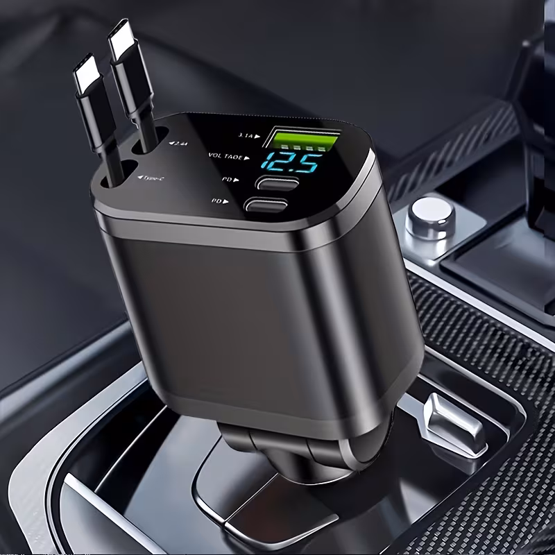 120W Fast Retractable Car Charger