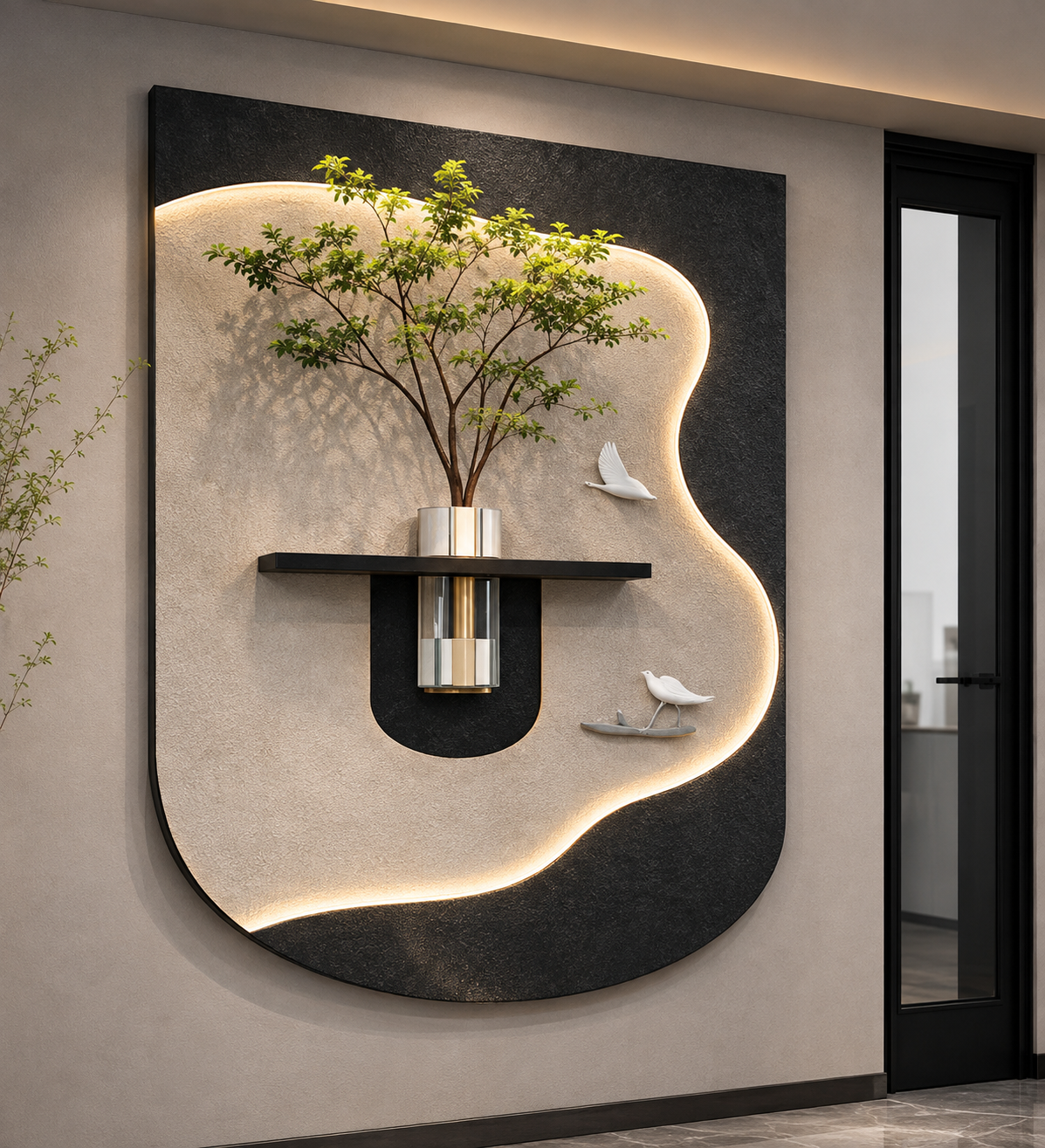 Illuminated Nature-Inspired 3D Wall Art