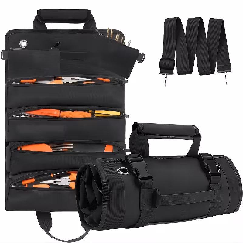 Heavy-Duty Roll-Up Tool Storage Bag 