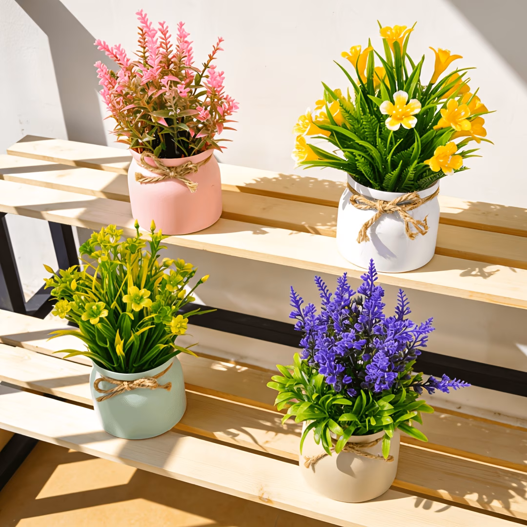 Artificial Flowers in Small Pot