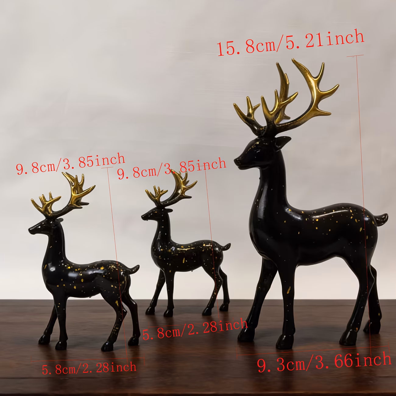 Black Gorgeous Animal Deer Statue
