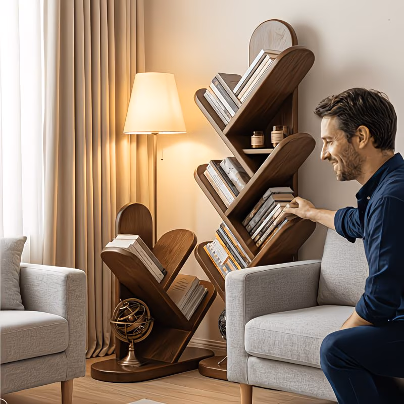  Tree-Shaped Bookshelf Floor