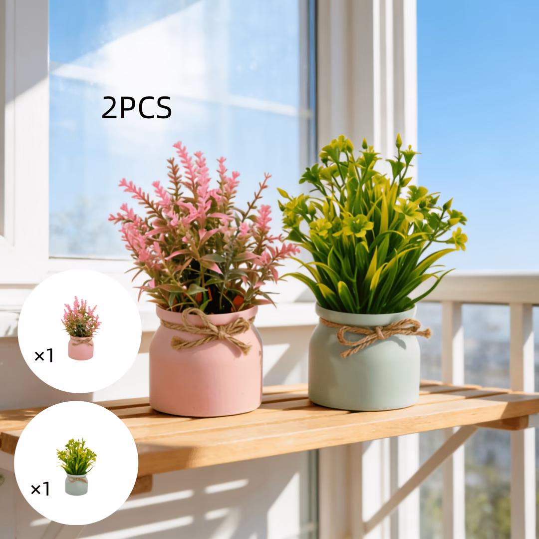  Artificial Flowers in Small Pot