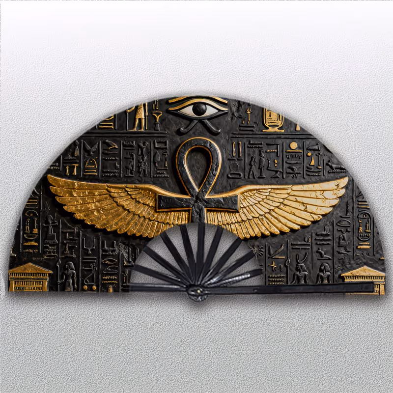  Egyptian-Themed Handheld Fan 