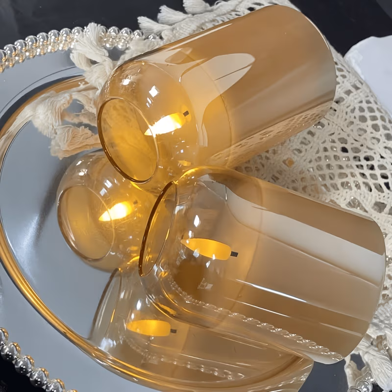 Set of 3 Golden Flameless Battery-operated Candles