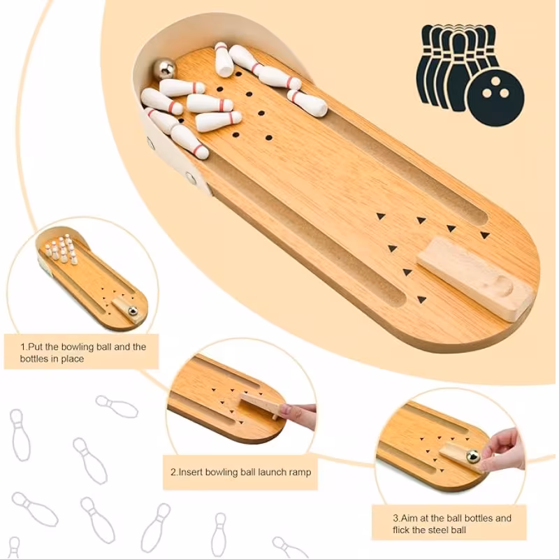 Mini Desktop Bowling Game Set