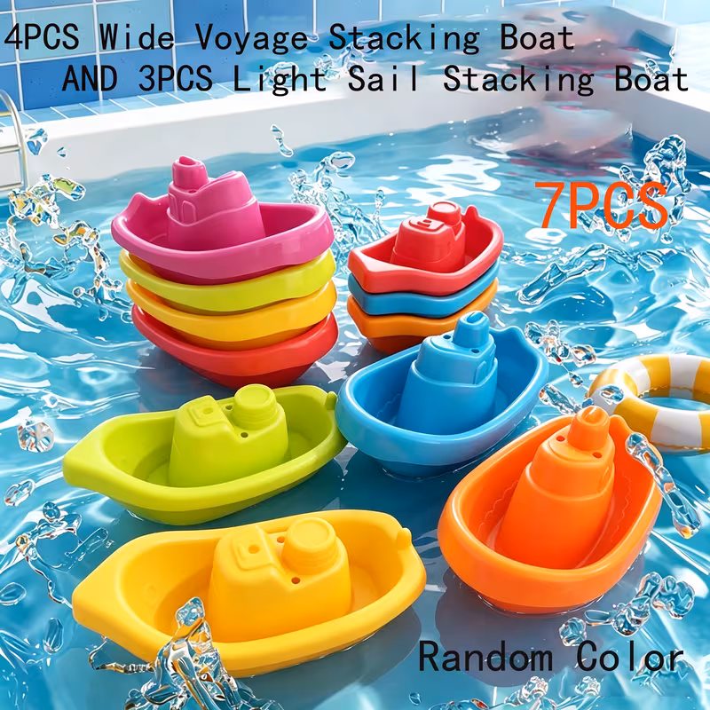 Baby Bath Toy Rainbow Stacking Boat