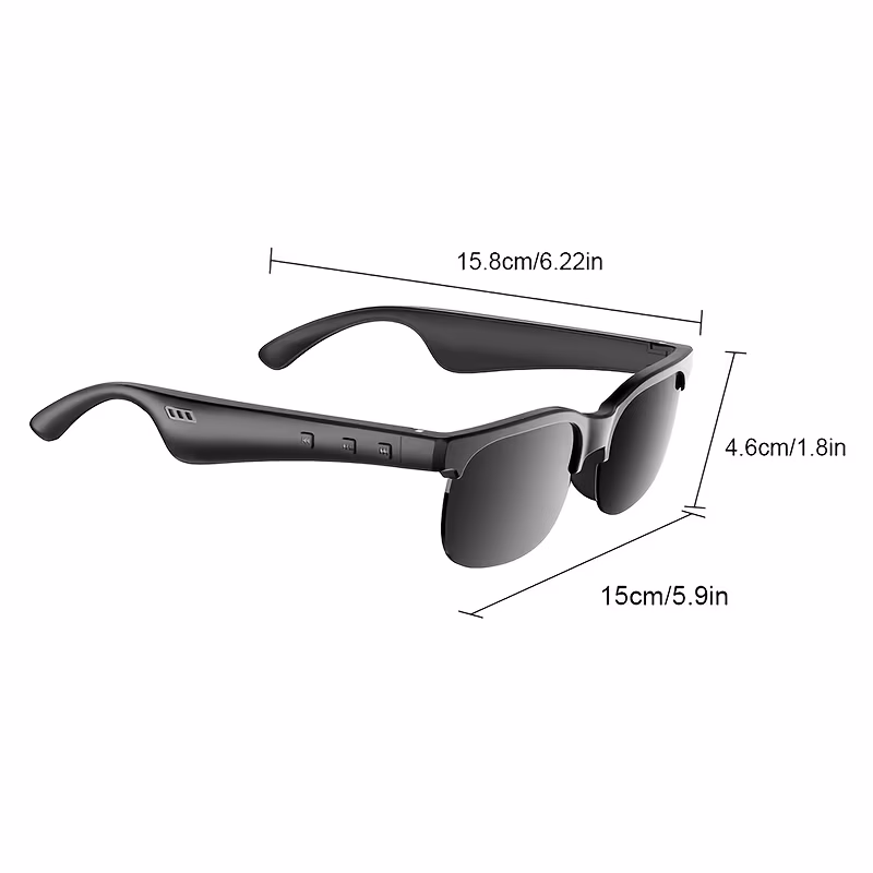 Smart Glasses with Wireless HIFI Headphones