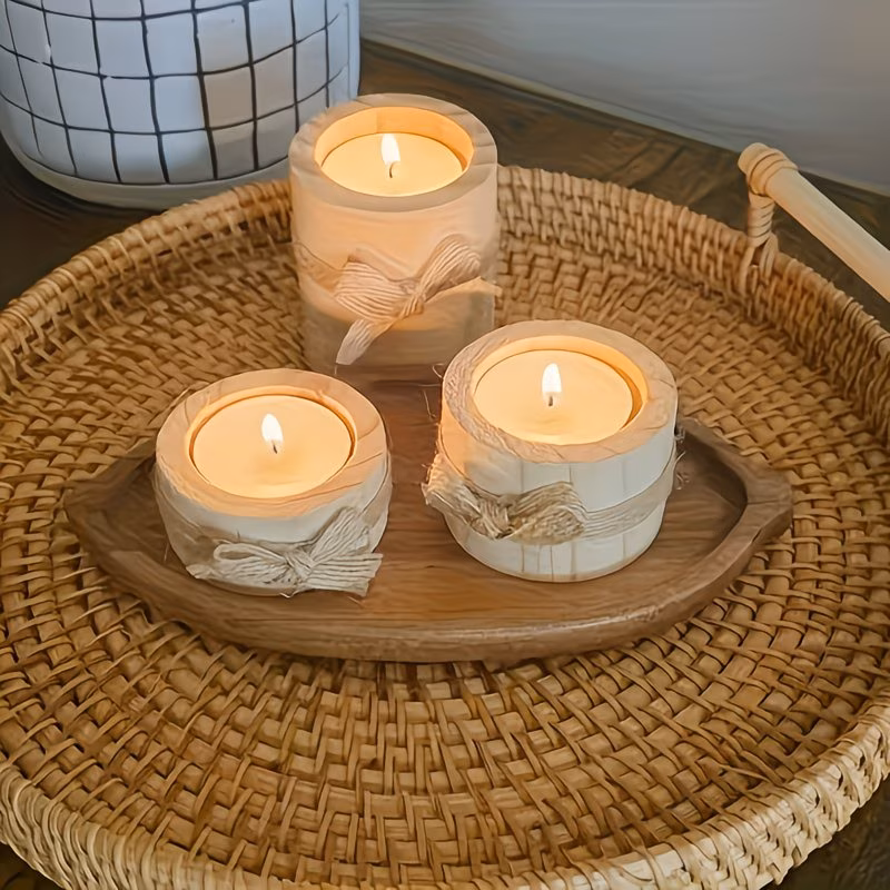  Wooden Candlesticks