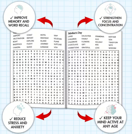 1100 Words Large Print Word Search Puzzles Book