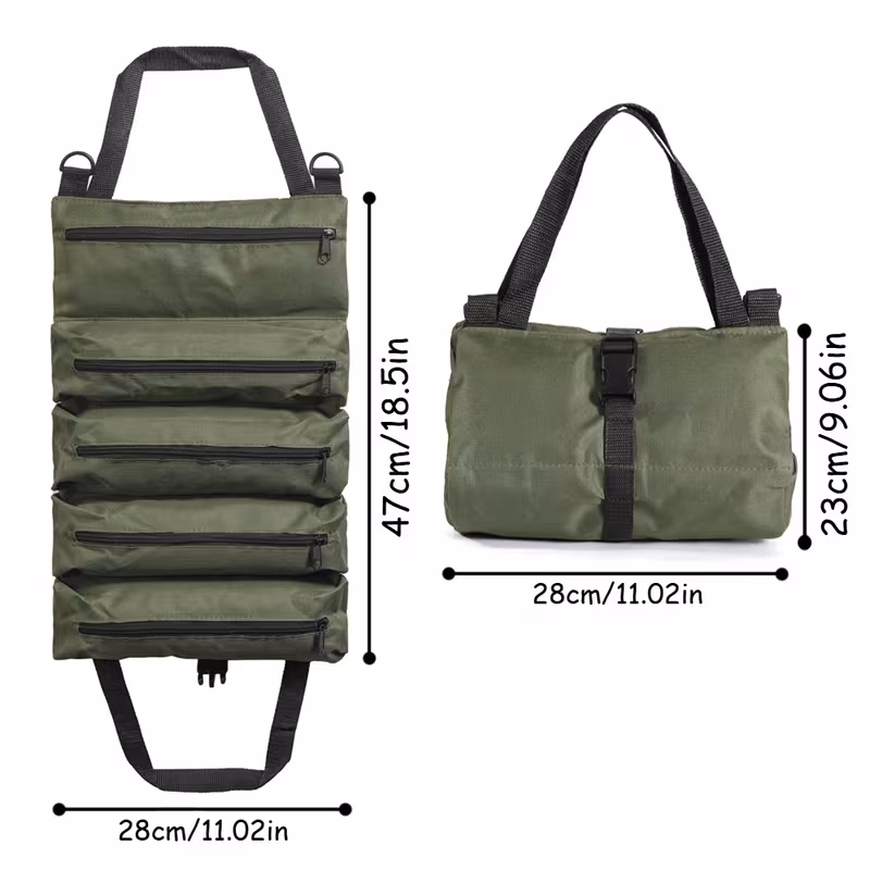 Heavy-Duty Roll-Up Tool Storage Bag 